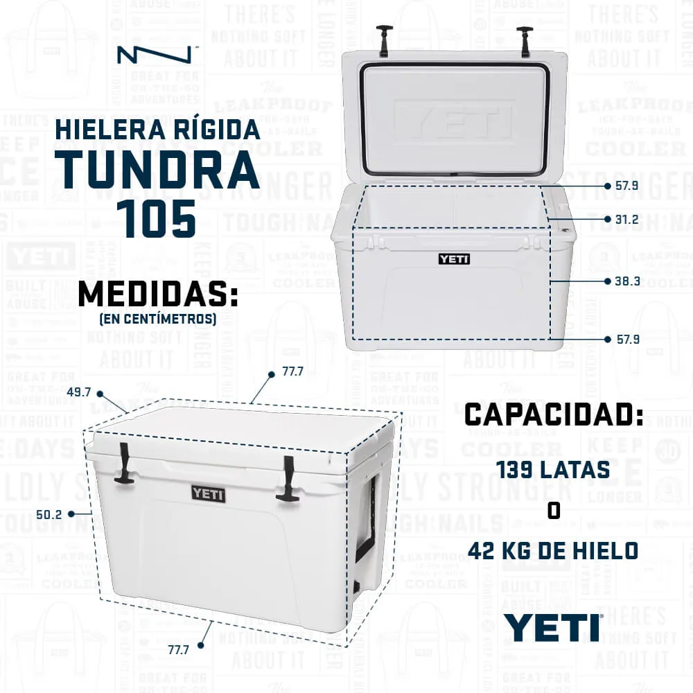 10105020000 HIELERA RIGIDA TUNDRA 105 BLANCA MARCA YETI