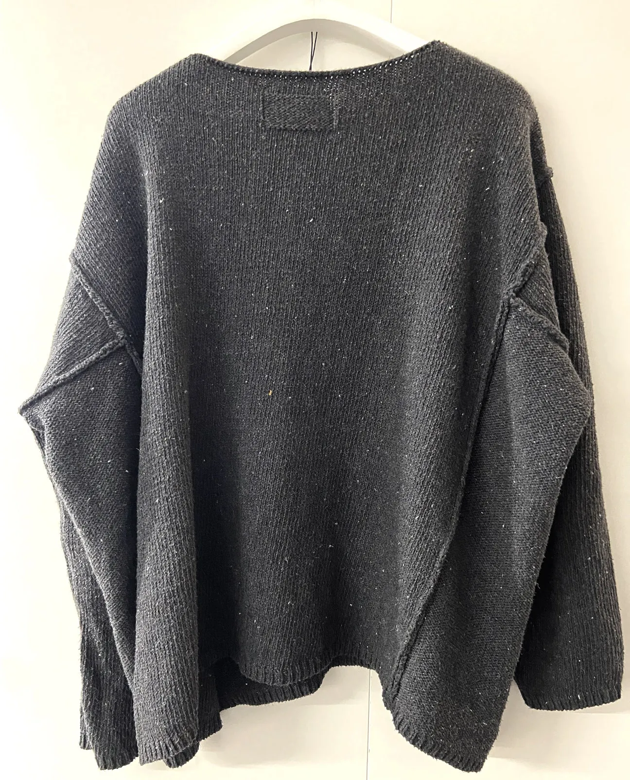 Alessandra Recycled Cotton Jumper in Washed Black S