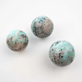 Amazonite - Spheres, w/Smokey Quartz