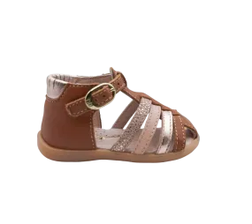 BABYBOTTE GUPPY Camel Doré sandales nu pieds