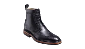 Barker Calder Rugged Wind Cap Boot- Black Calf