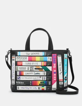 Be Kind Rewind 80's Black Leather Multiway Grab Bag