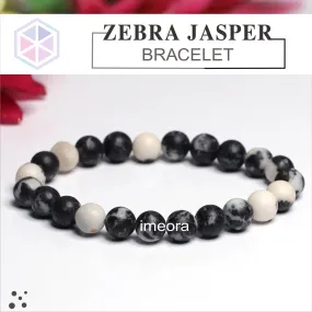 Certified Zebra Jasper 8mm Natural Stone Bracelet