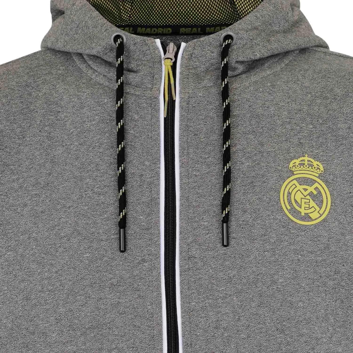 Chaqueta Capucha Hombre Gris/Lima Real Madrid