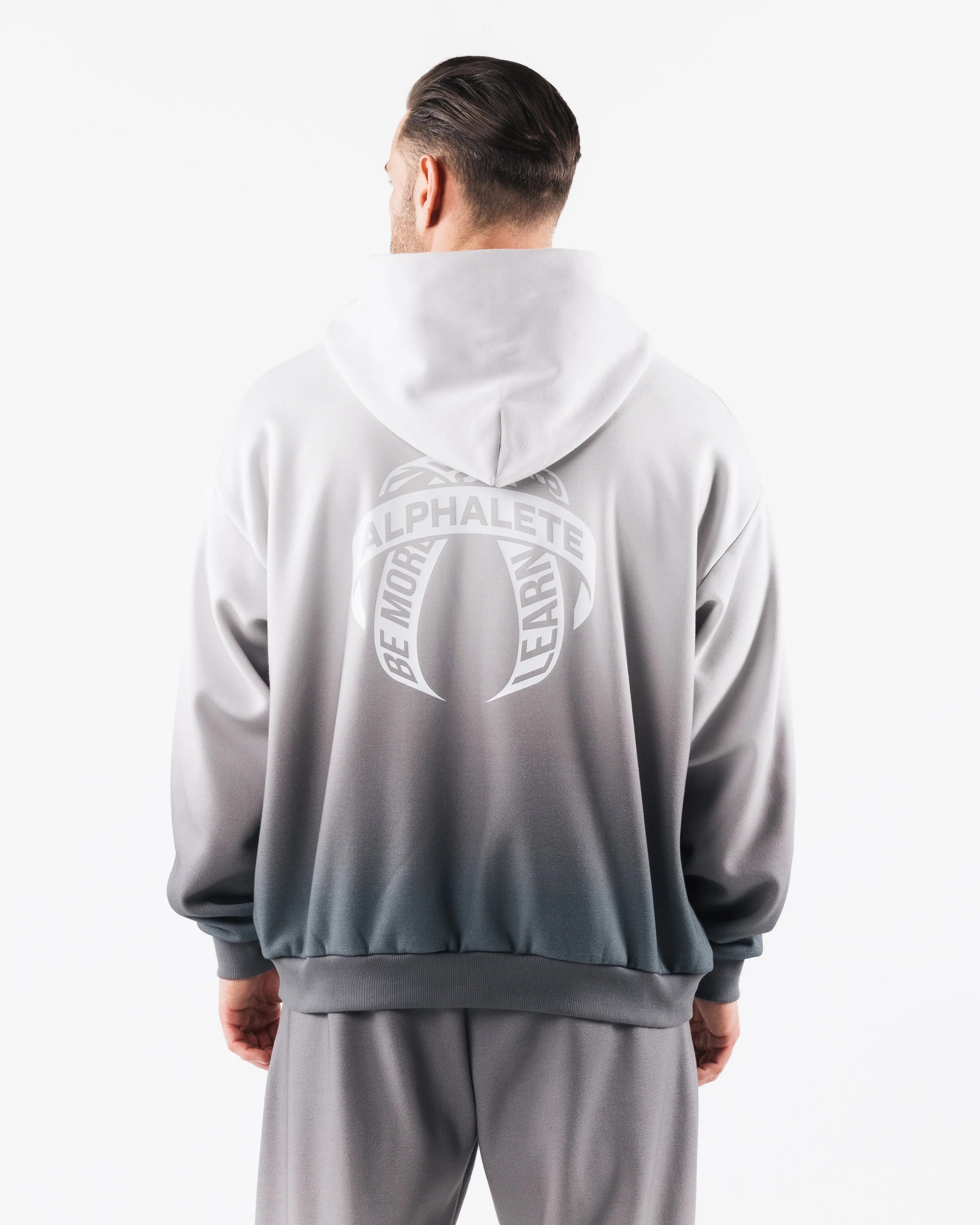 Crest Hoodie - White Ash Ombre