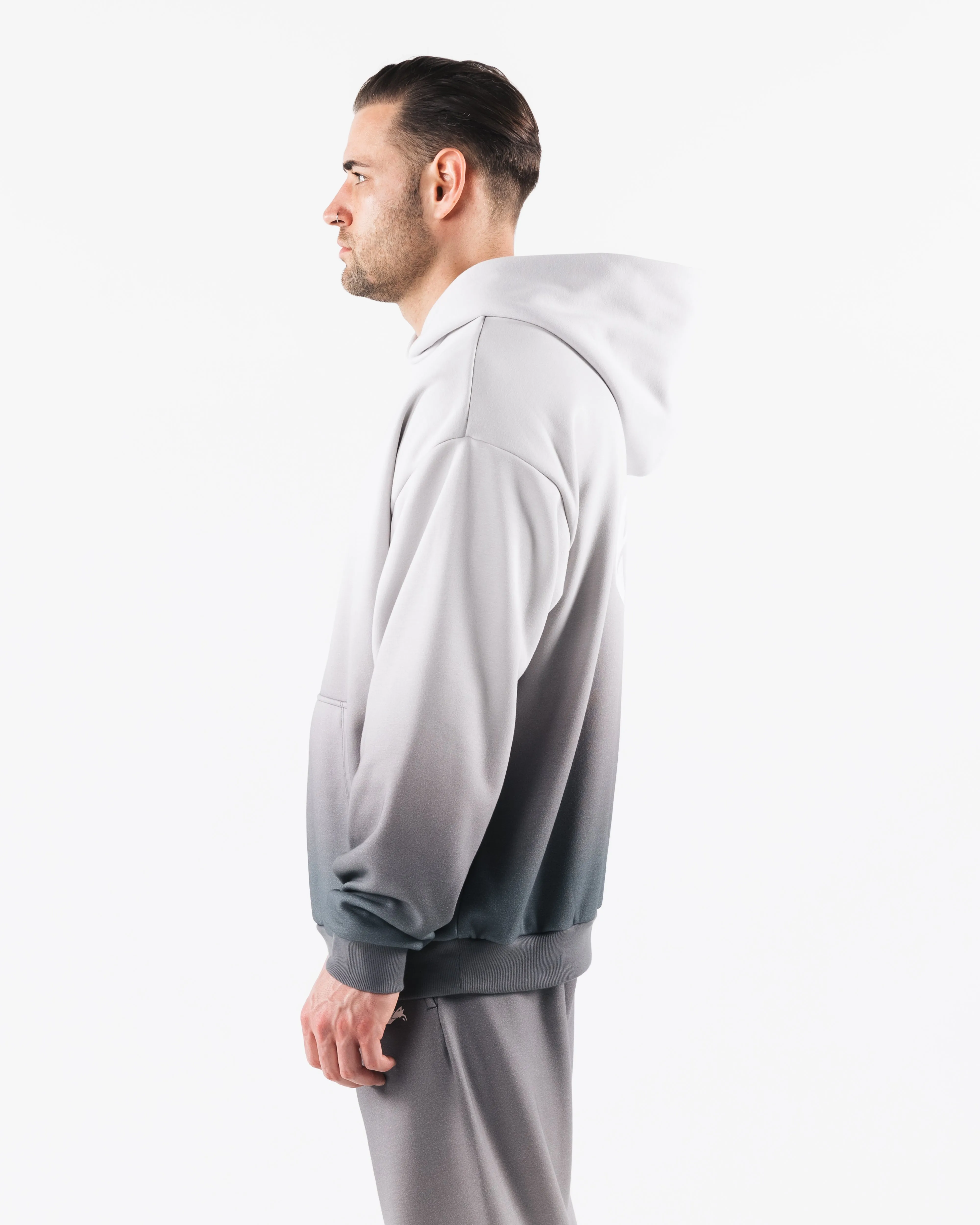 Crest Hoodie - White Ash Ombre