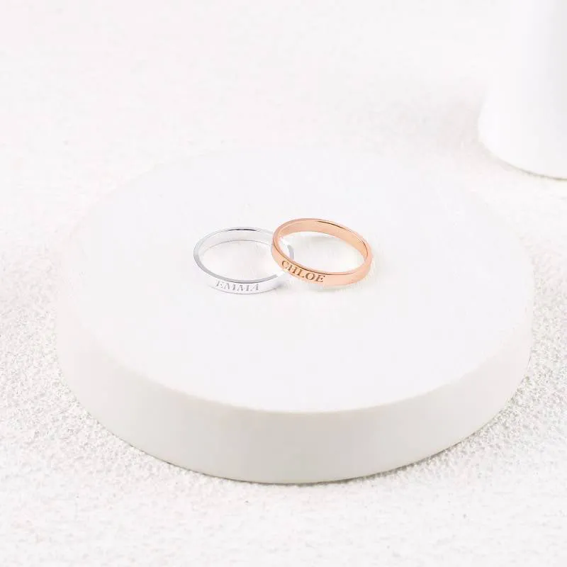 Dainty Personalized 2mm Stacking Ring