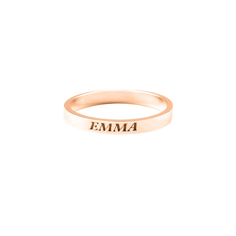 Dainty Personalized 2mm Stacking Ring