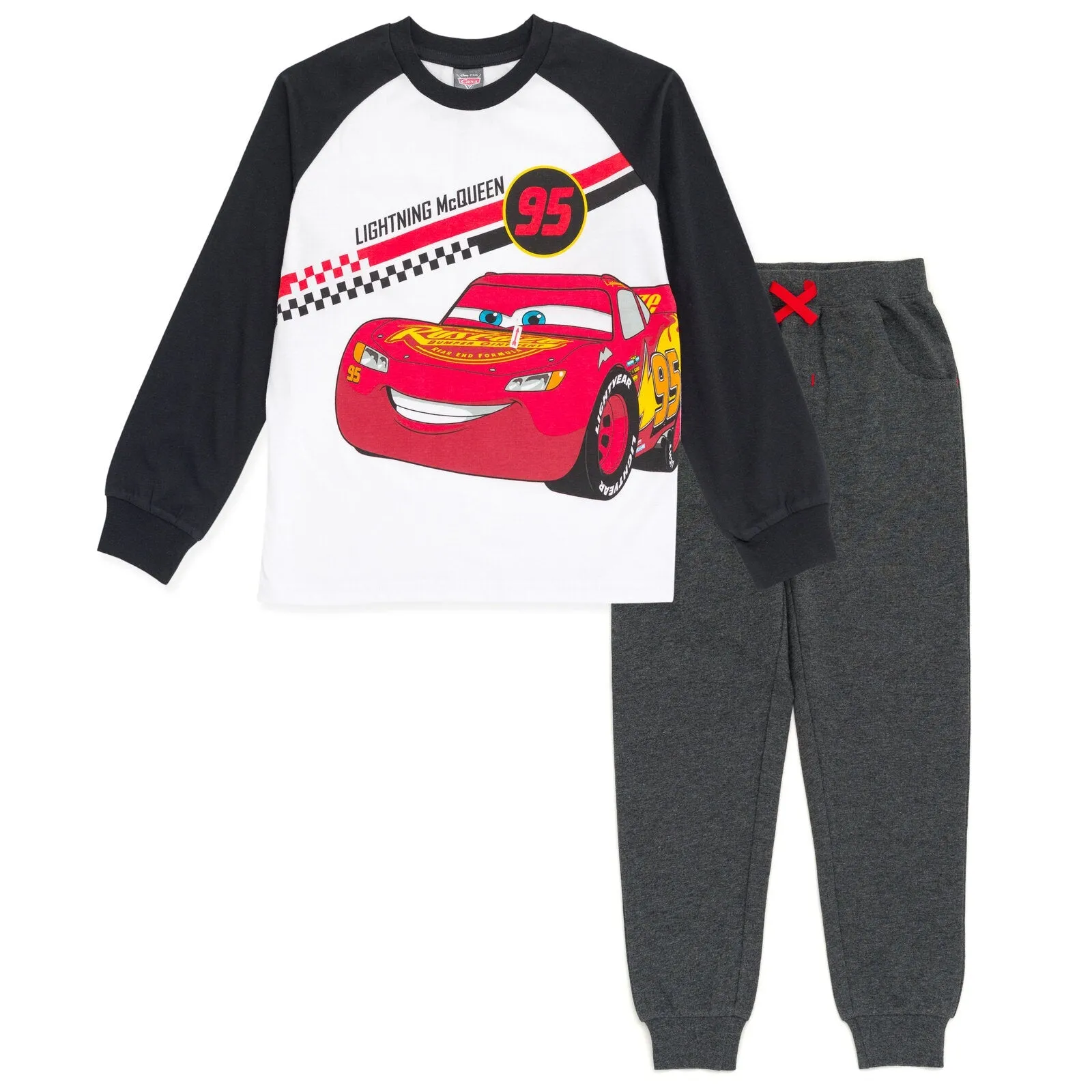 Disney Cars Lightning McQueen T-Shirt and Jogger French Terry Pants Outfit Set