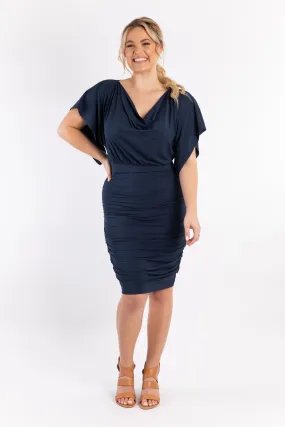 FINAL SALE Billow Dress in Navy