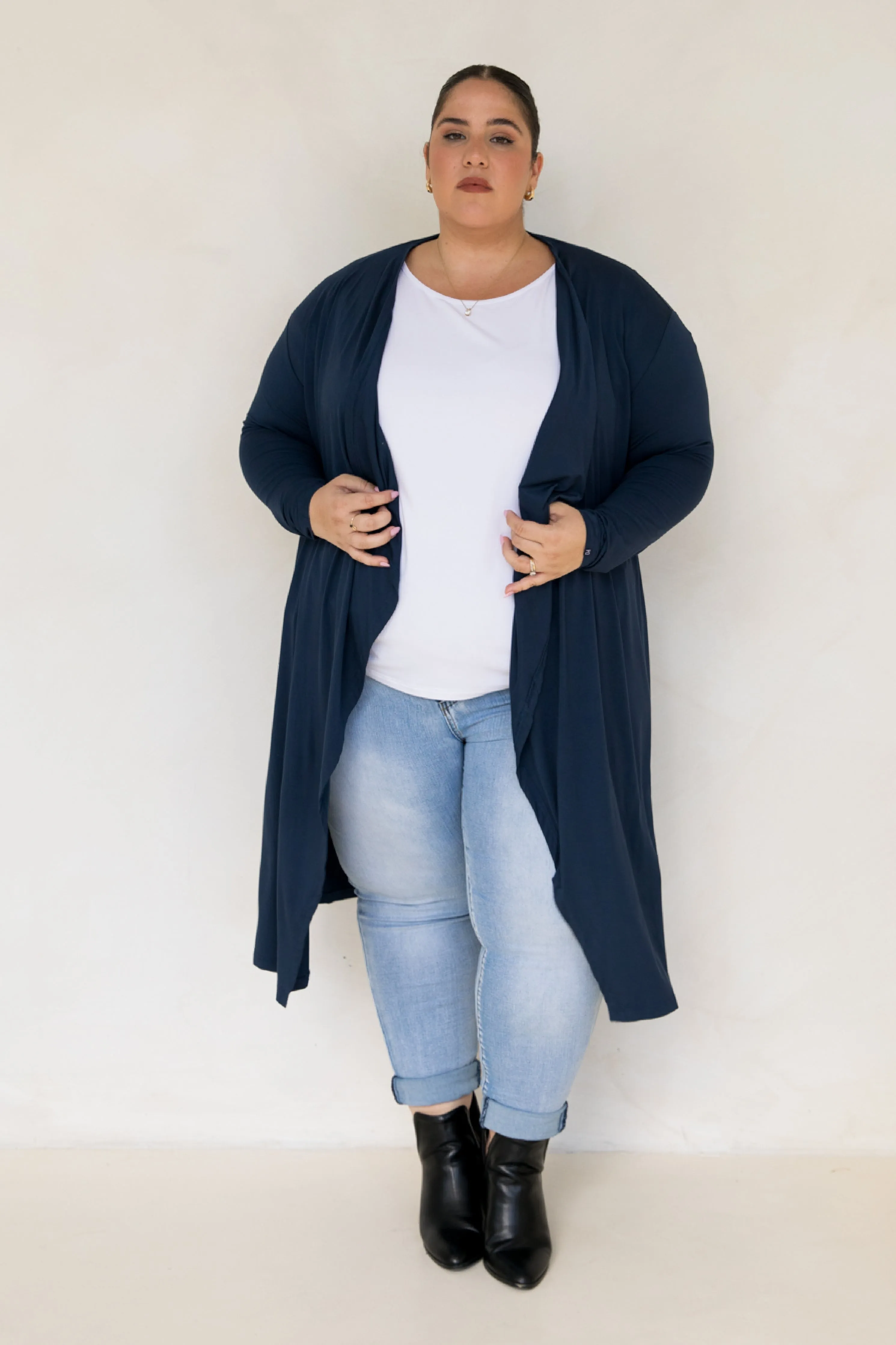 Flyaway Bamboo Cardigan in Navy