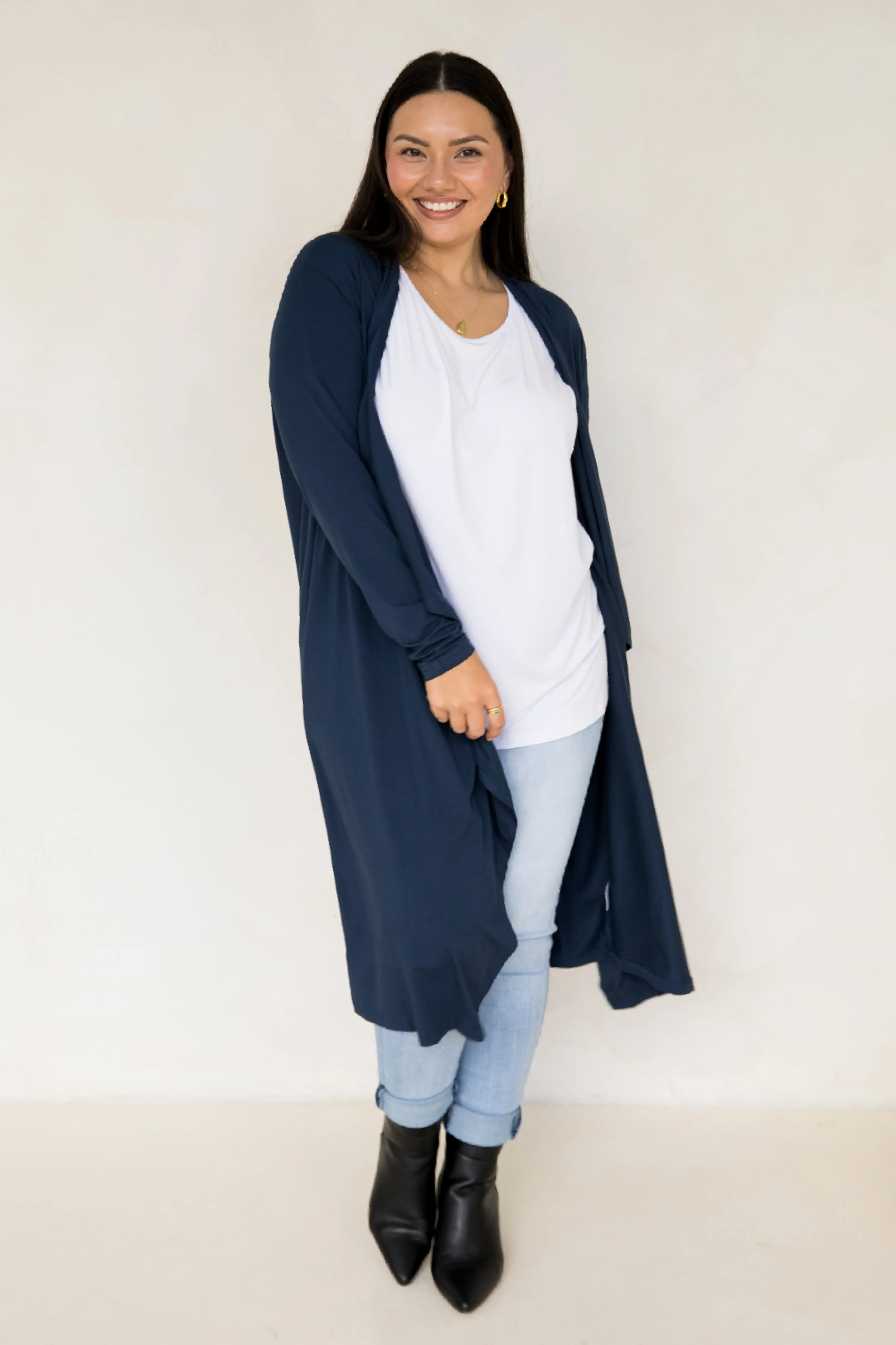 Flyaway Bamboo Cardigan in Navy