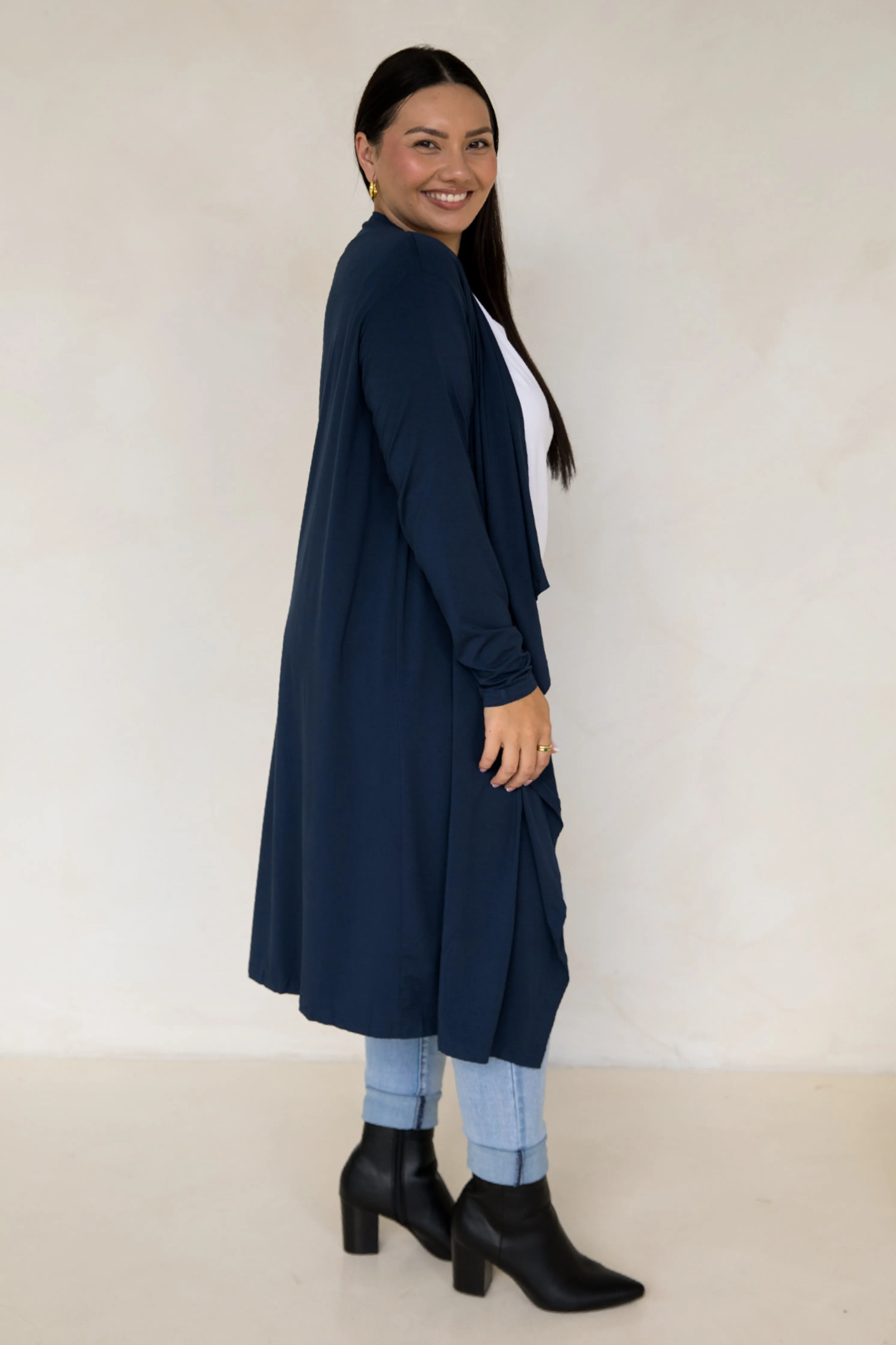 Flyaway Bamboo Cardigan in Navy