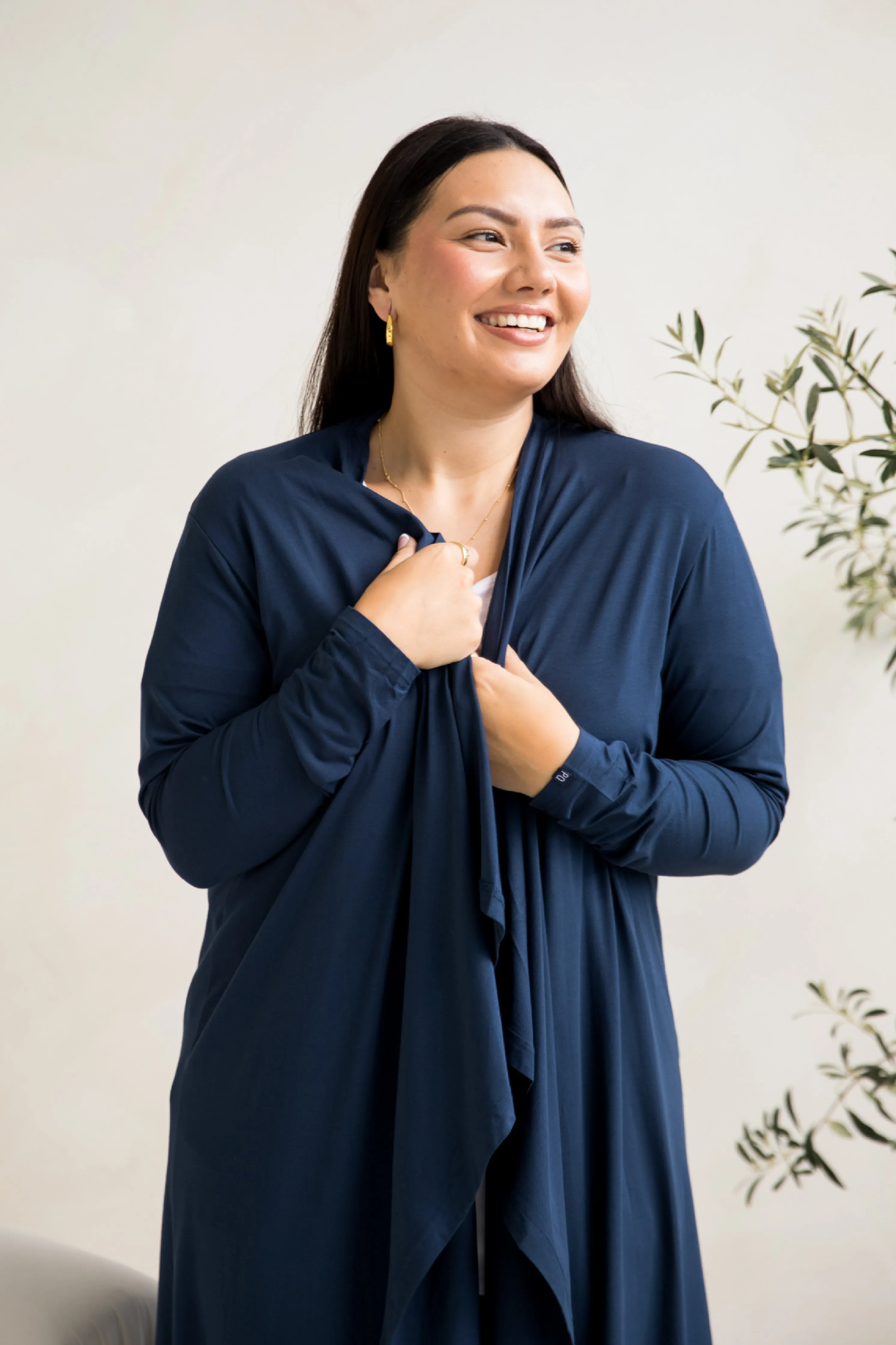 Flyaway Bamboo Cardigan in Navy