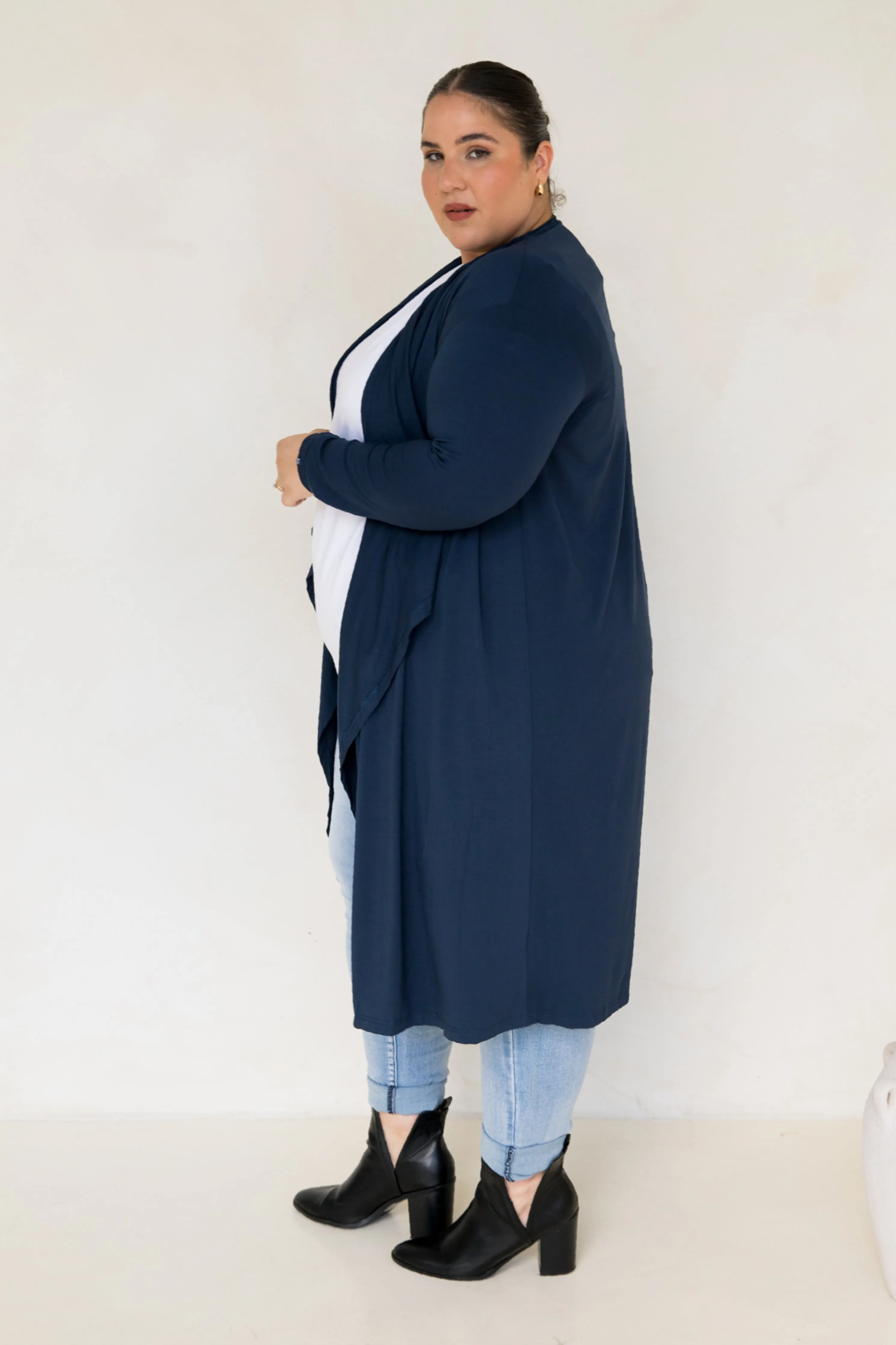 Flyaway Bamboo Cardigan in Navy