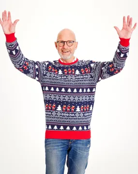 God Jul Sweater Navy - Herre.