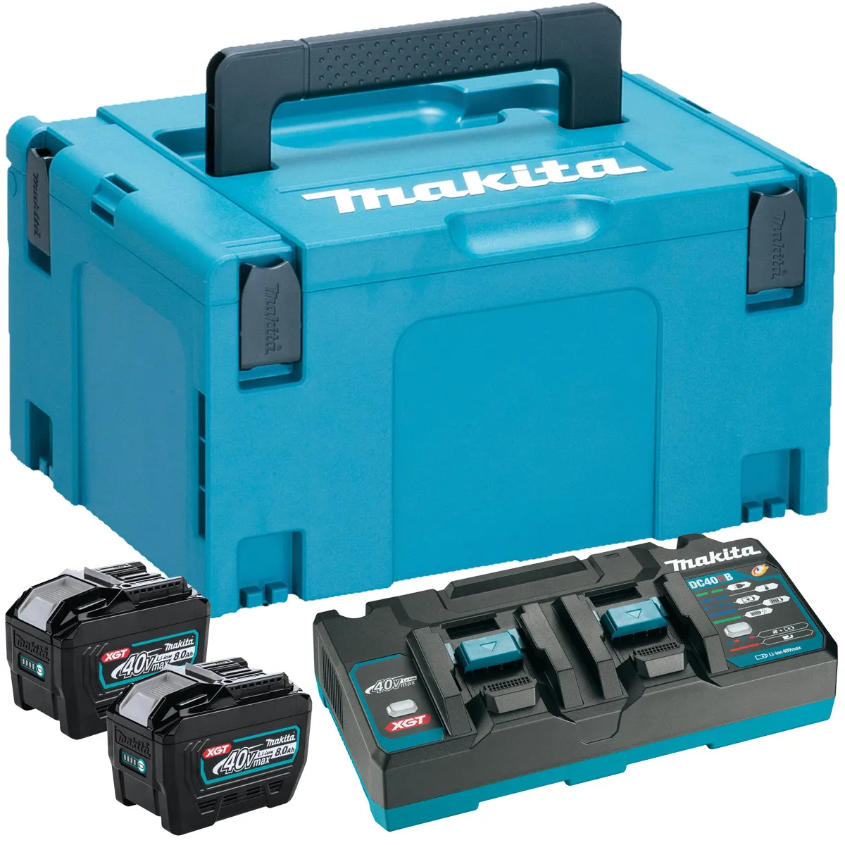 Makita 40V XGT Power Source Kit 240V With 2 x 8.0Ah Batteries Charger In Makpac Case - 1910A2-5