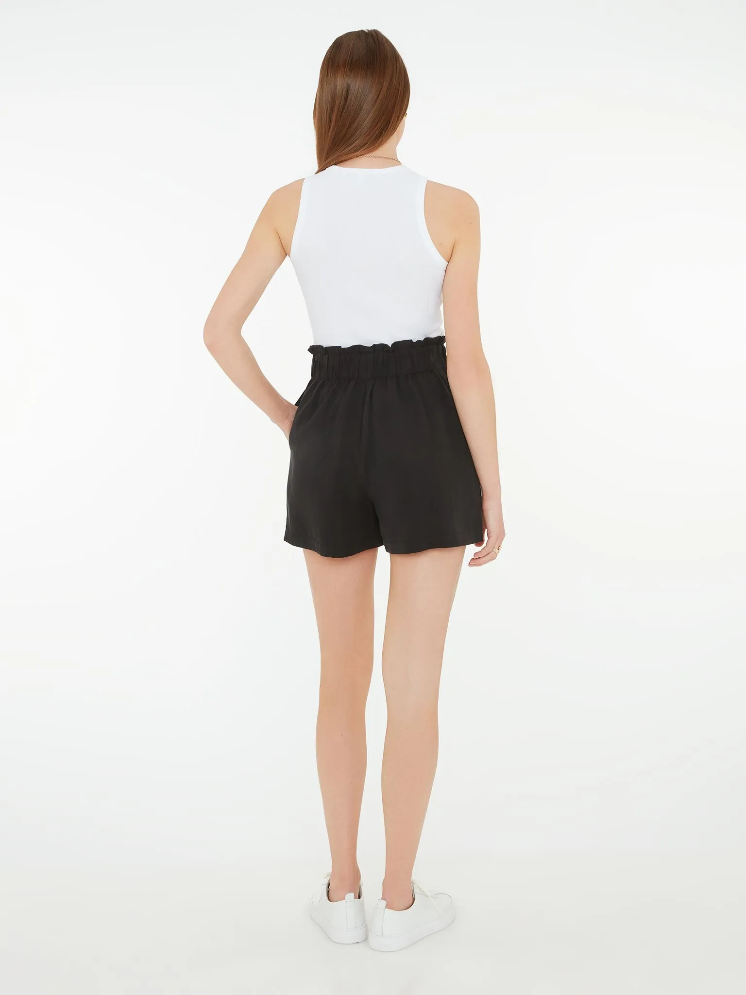 Manila Tie Front Shorts in Black