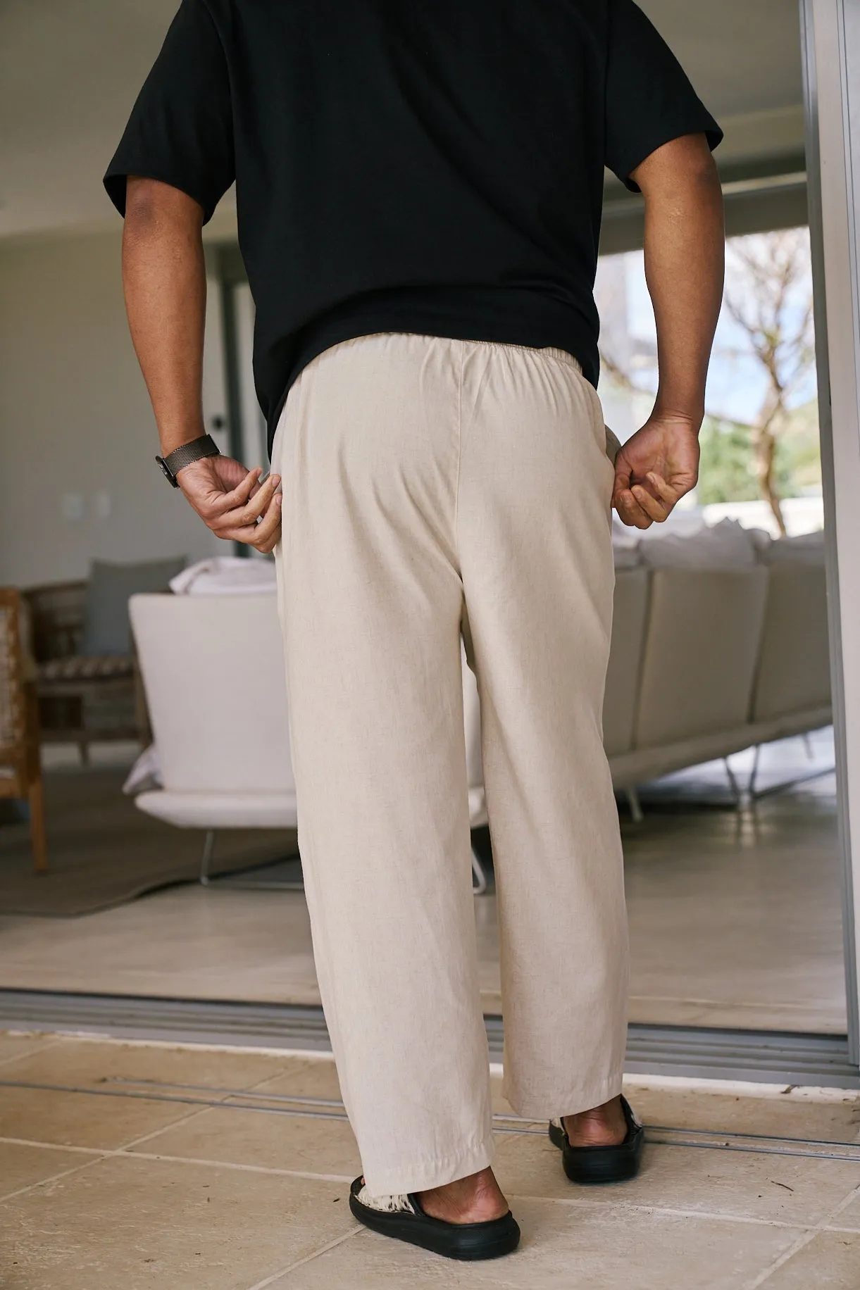 Mens Oversized Drop Pants | Natural