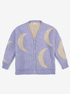 MOON V NECK JACQUARD CARDIGAN