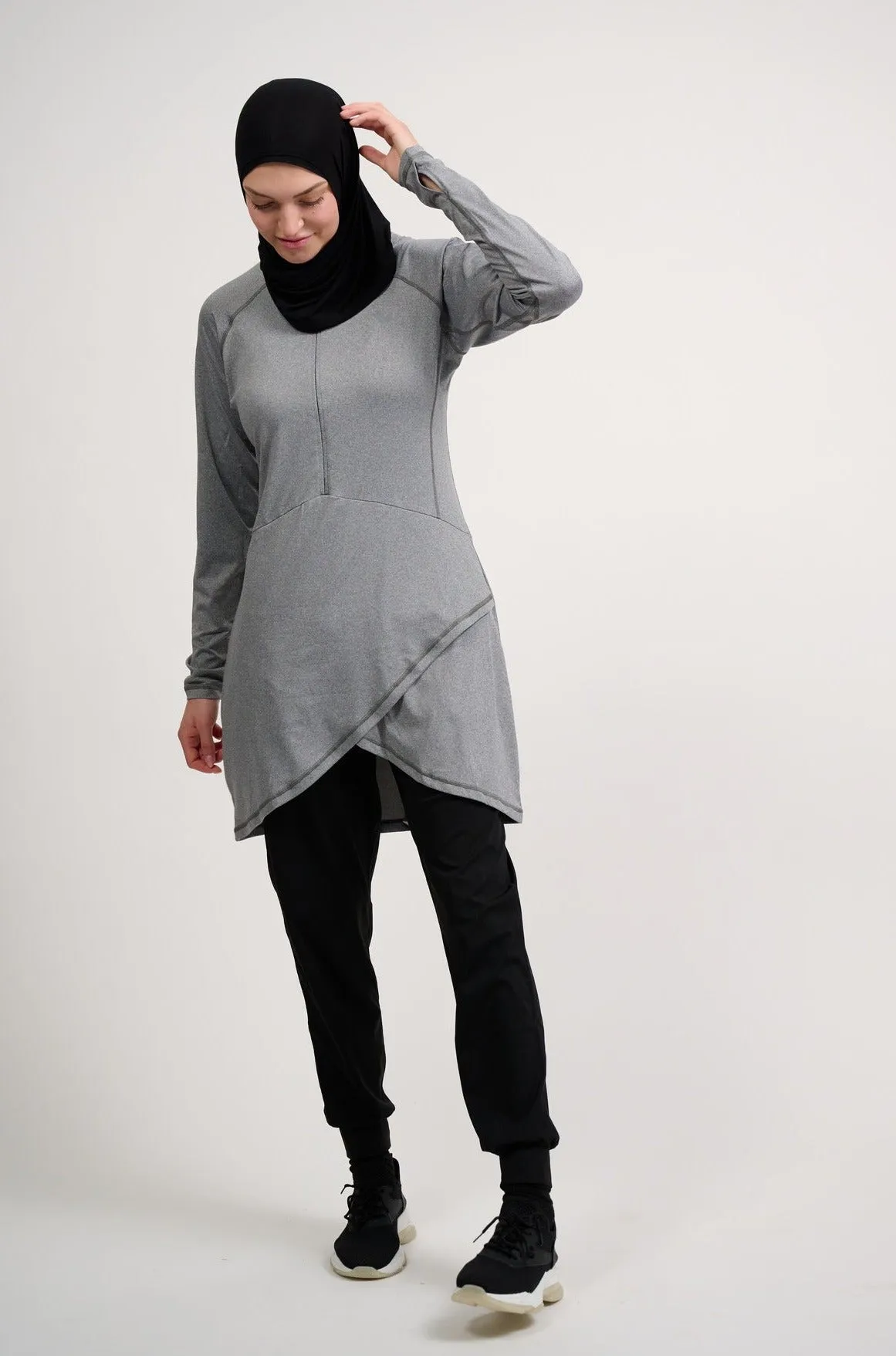 Performance Top- Heather Grey