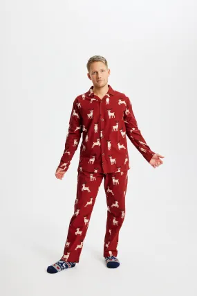 Rensdyr Julepyjamas Flannel - Herre.