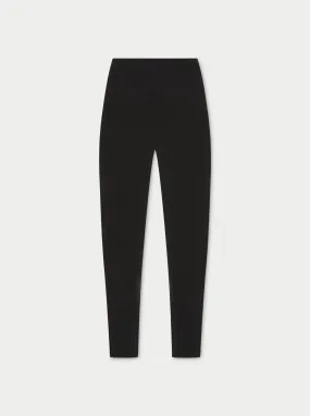 SOFT TOUCH EMBLEM LEGGINGS - BLACK