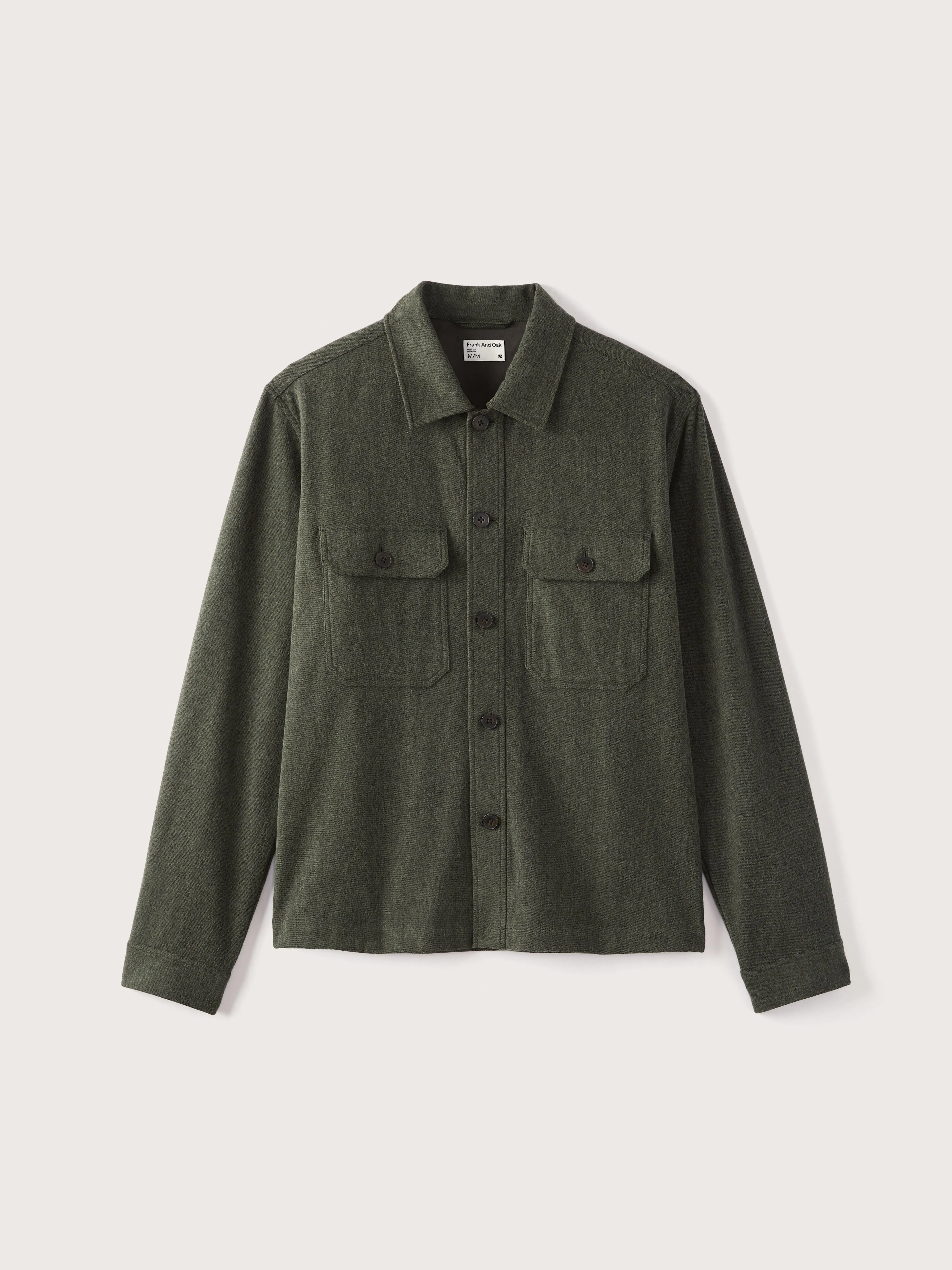 The Flex Brushed Overshirt in Green