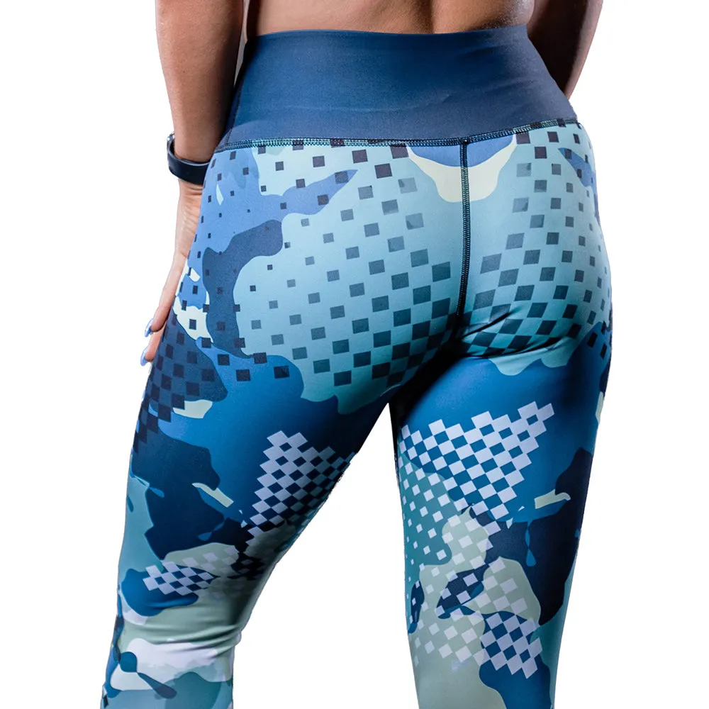 Women's Geometric-Camo High-Waist Fitness Leggings